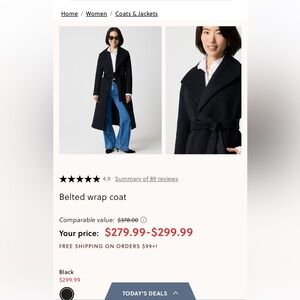 NWT Jcrew belt wrap coat.